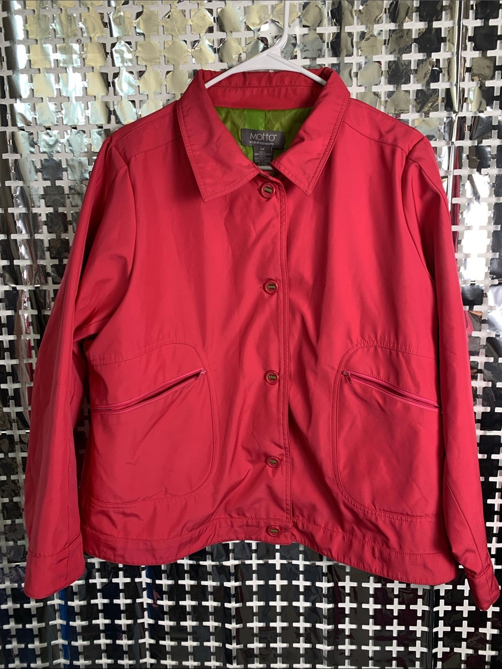 Motto Women's Bright Pink Utility Jacket with Zip-Trim Pockets